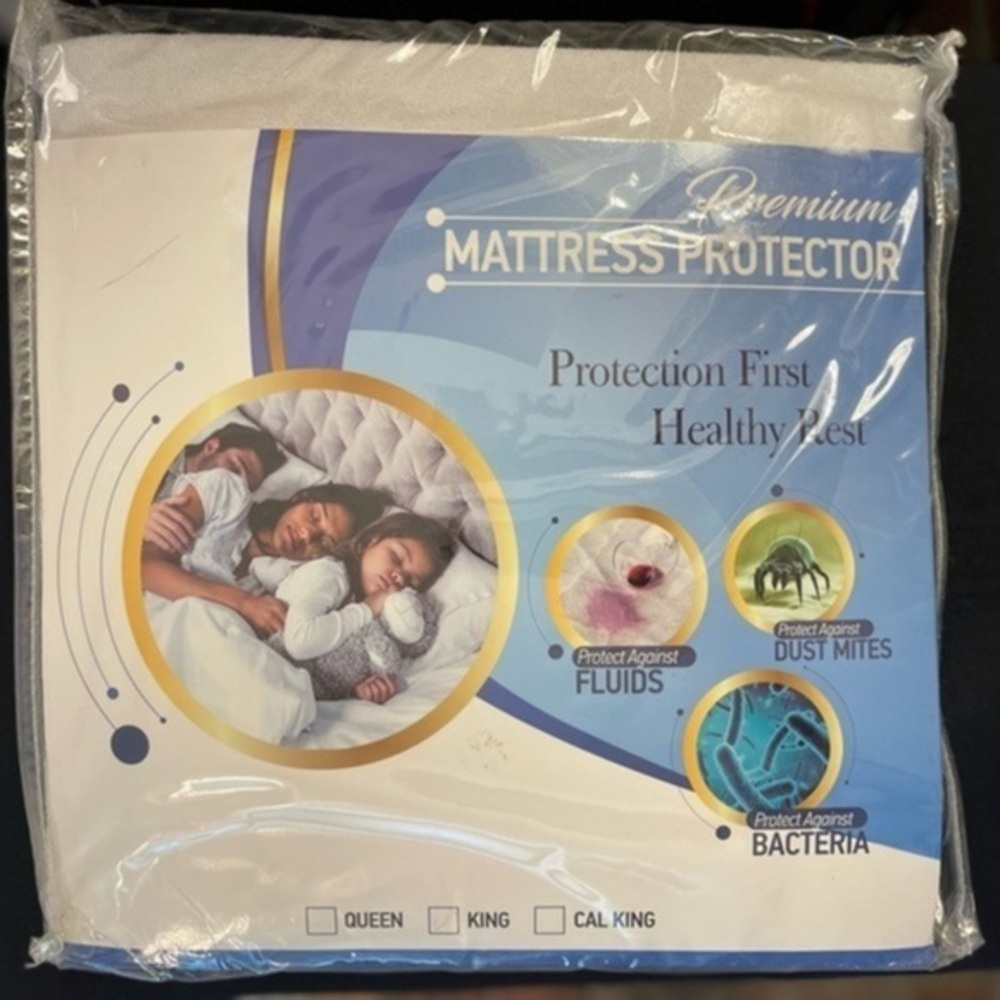 Dahdoul Inc. king premium terry finish mattress protector. NWT. Women Owned.